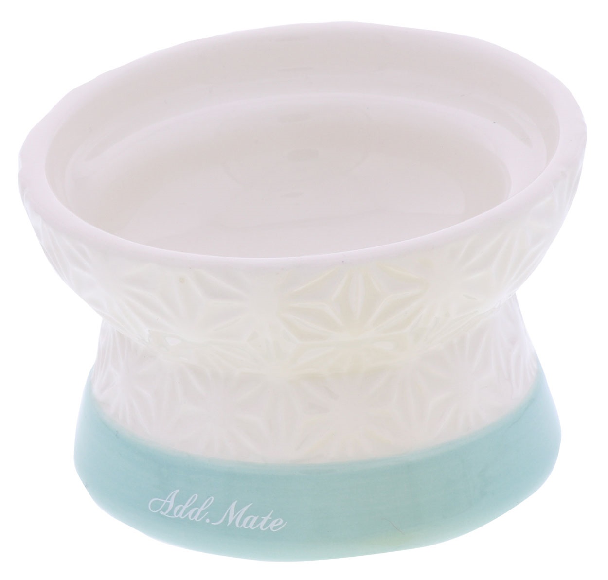Add.Mete 猫用食器　フードがこぼれにくい脚付き陶器食器　ウェットフード向き