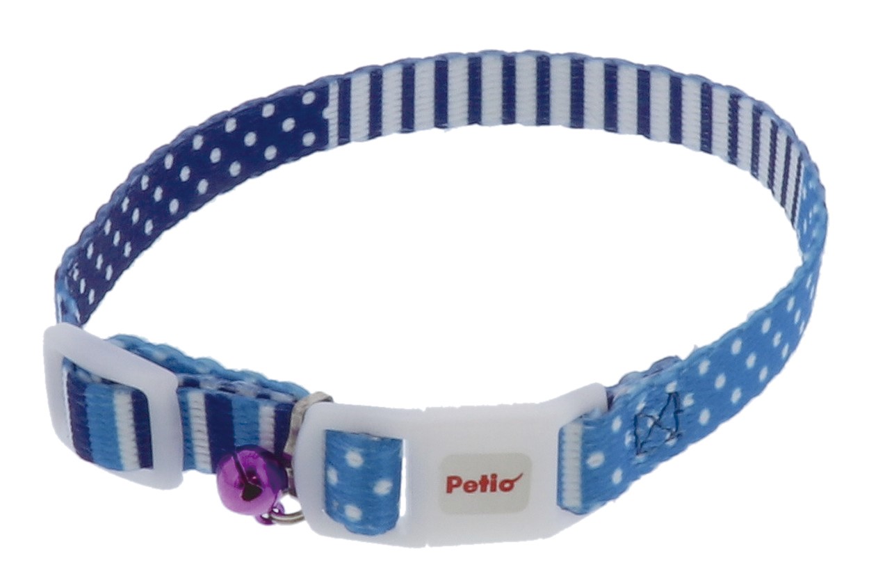 ペティオ CAT　COLLAR　ボーダードットカラー　ブルー