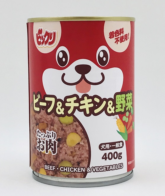 ビックリ 犬缶ビーフ チキン 野菜 400ｇ 生活用品ペットの道具屋さん