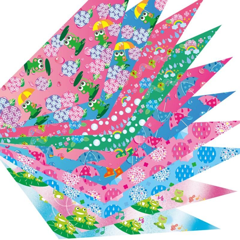 デザインバンダナ梅雨のアソート10枚 7092M