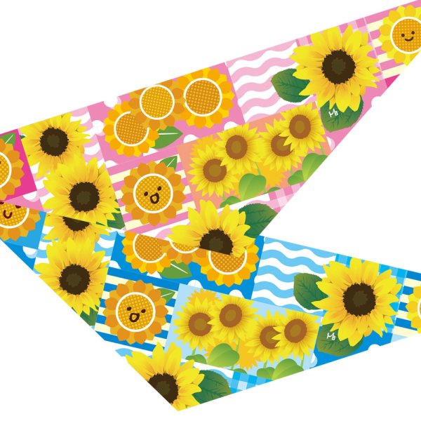 デザインバンダナ ニコニコサマー 10枚 7157【サイズ：SS/S/M】