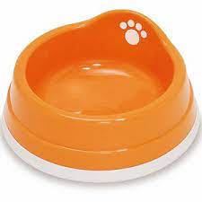 すべり止め付ペット皿 大オレンジ