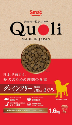 Quoli ｸﾞﾚｲﾝﾌﾘｰ 成犬用 まぐろ１．６ｋｇ