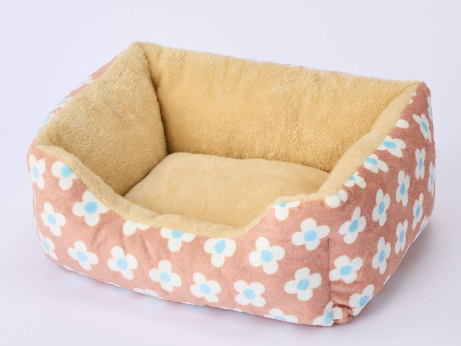 もこもこカドラーベッド Ｍ フラワーブラウン