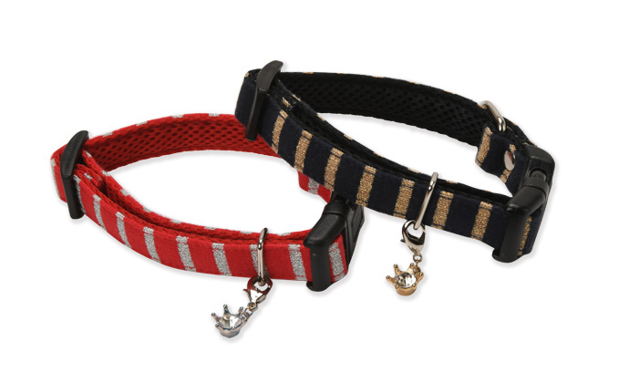 Dog Amo.k カラー ストライプ ダイヤ M ネイビー