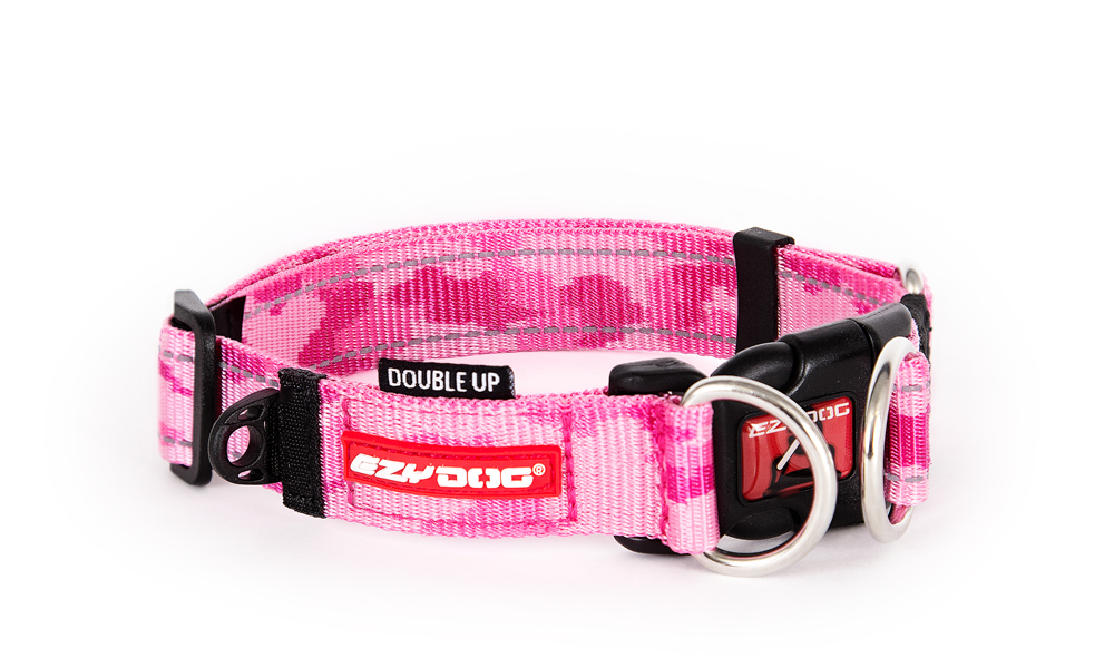 EZYDOG ダブルロックカラー ピンクカモ S